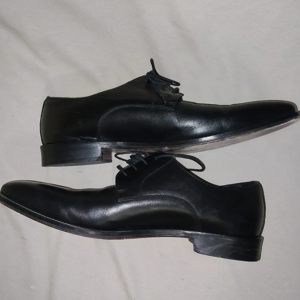 Broletto Black Men's Leather Oxford Shoes Size 11